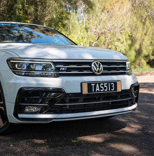 Euro Icon Black plate on a White Volkswagen