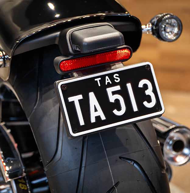 Motorcycle 2 white on blank plate